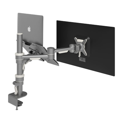 VMTSB2C1C20I | Configured Monitor arm - VMTSB2C1C20I | silver | For 1 monitor, adjustable height and depth, with desk mount. | Detail 1