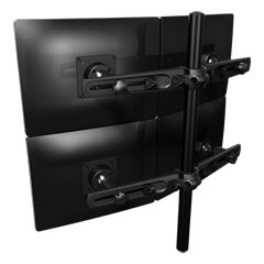 53.323 | Viewmaster Multi-Monitor-System - Schreibtisch 323 | schwarz | Für 4 Monitore, mit Höhenverstellung, ohne Tischbefestigung.
