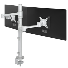 58.140 | Viewlite Monitorarm - Schreibtisch 140 | weiß | Für 2 Monitore, mit Höhen- und Tiefenverstellung, mit Tischbefestigung.