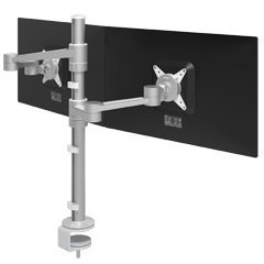 58.142 | Viewlite monitor arm - desk 142 | silver | For 2 monitors, adjustable height and depth, with desk mount.