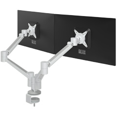 58.650 | Viewlite plus bras support écran - bureau 650 | blanc | Pour 2 écrans, hauteur et profondeur réglables, avec fixation au bureau.