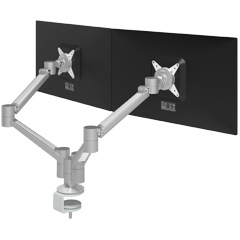 58.652 | Viewlite plus monitor arm - desk 652 | silver | For 2 monitors, adjustable height and depth, with desk mount.