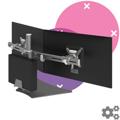 VMTSI2E11A6I | Configured Monitor arm - VMTSI2E11A6I | silver | For 1 monitor, adjustable height and depth, with desk mount.