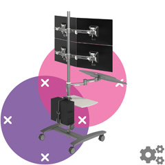 VMTSW1A5C5E11E11A7I | Configured Workstation - VMTSW1A5C5E11E11A7I | silver | For 1 monitor, adjustable height and depth, with desk mount.